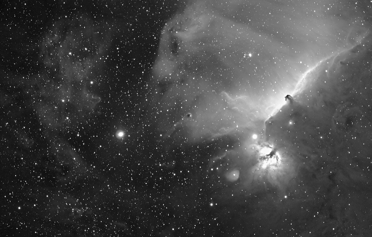 Horsehead and Flame in H-alpha